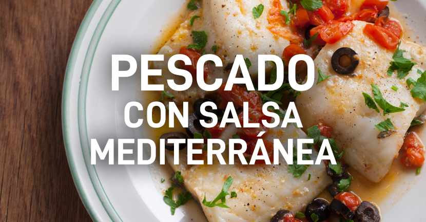 imagen de cocina Pescado con salsa mediterránea