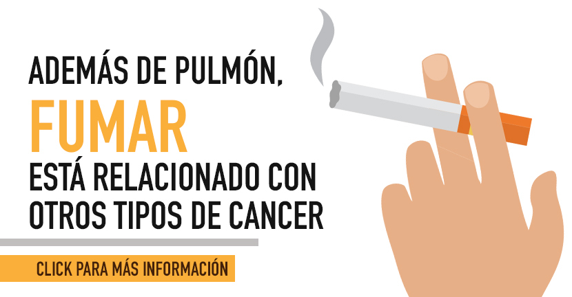imagen de la infografia Ademas de pulmón, fumar esta relacionado con otros tipos de cáncer