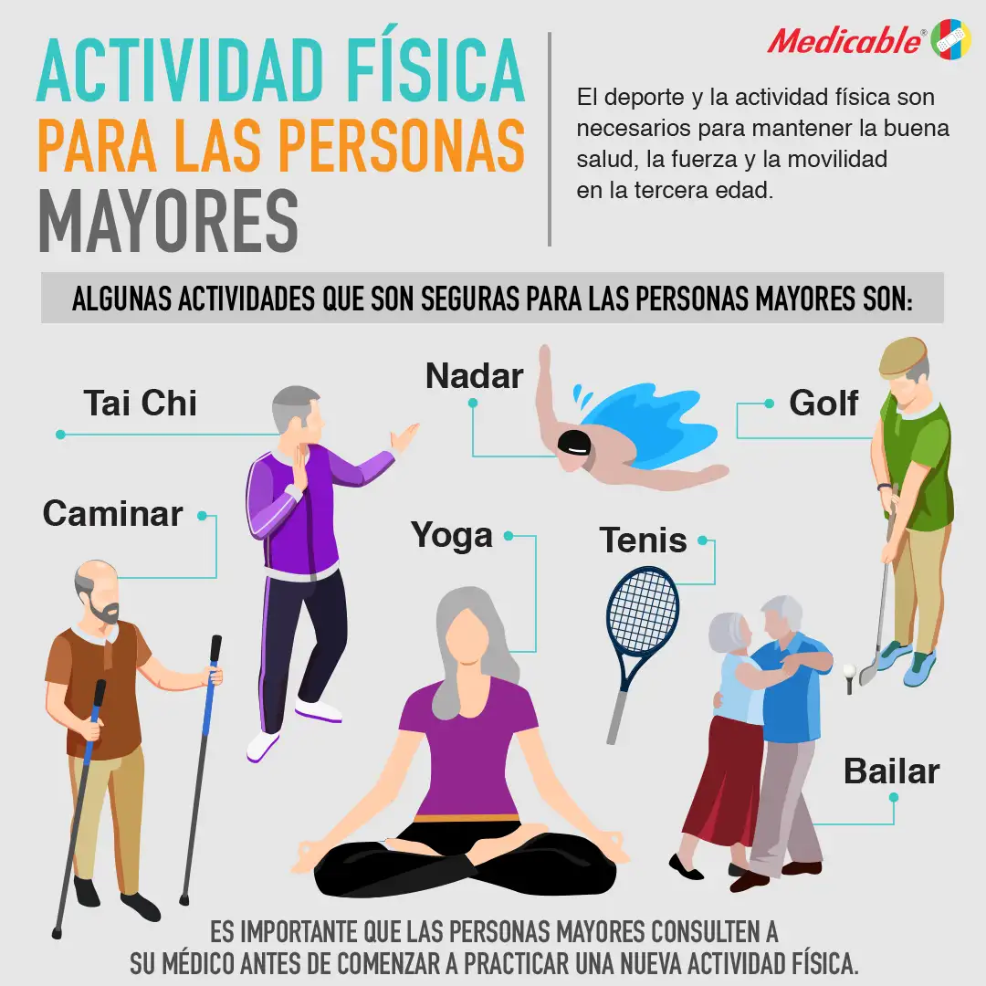imagen de la infografia Actividad física para personas mayores