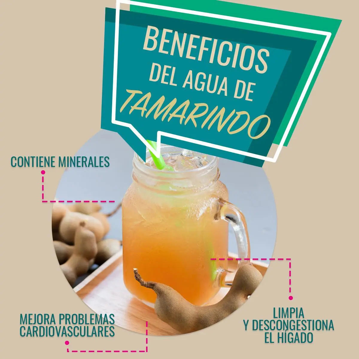 imagen de la infografia Beneficios del agua de tamarindo