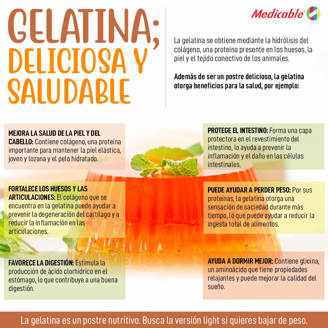 imagen de la infografia Gelatina; deliciosa y saludable