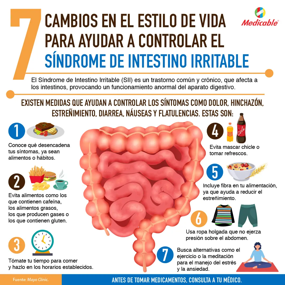 imagen de la infografia 7 cambios en el estilo de vida para ayudar a controlar el síndrome del intestino irritable