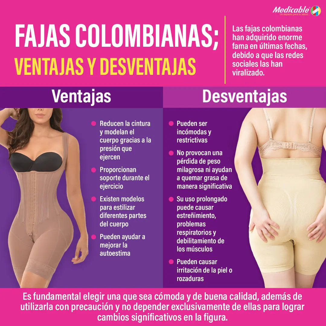 imagen de la infografia Fajas colombianas, ventajas y desventajas
