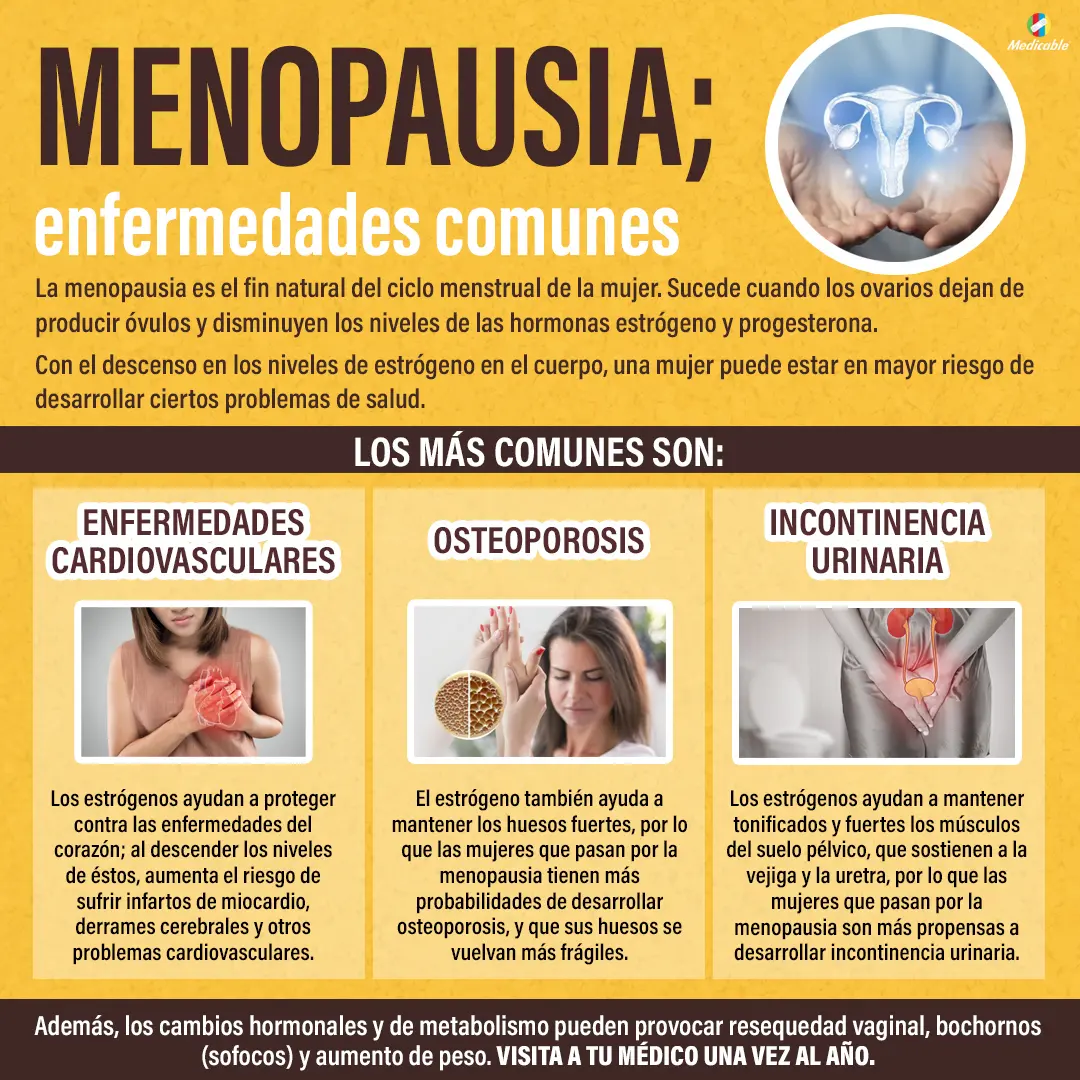 imagen de la infografia Menopausia, enfermedades comunes