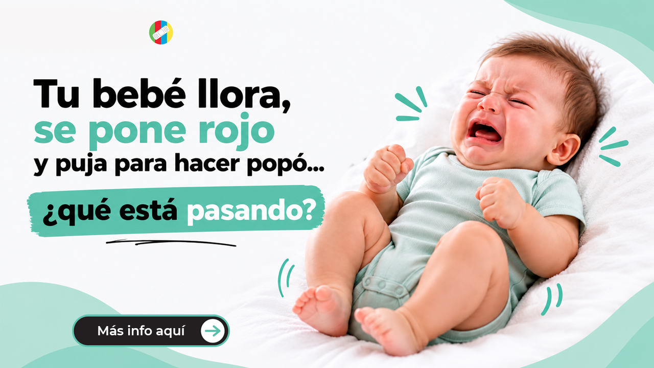 Tu bebé llora, se pone rojo y puja para hacer popó… ¿qué está pasando?