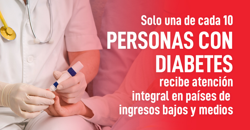 Solo una de cada 10 personas con diabetes recibe atención integral en países de ingresos bajos y medios
