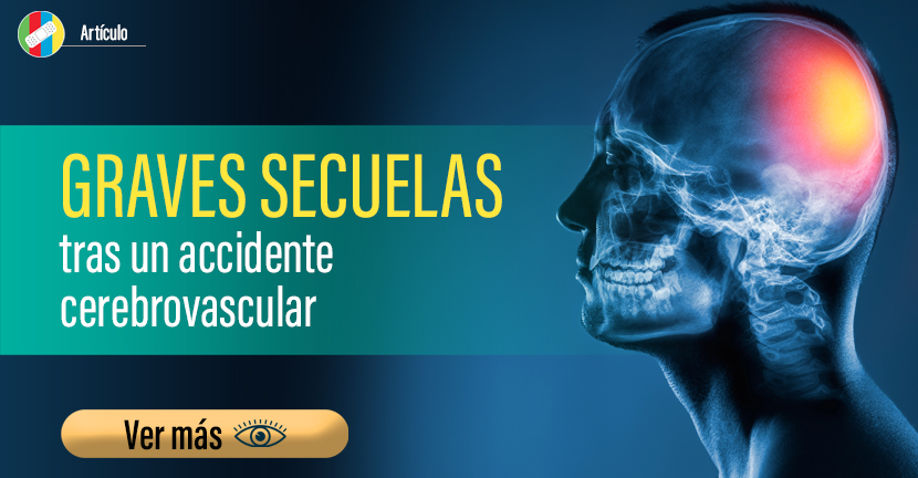 Graves secuelas tras un accidente cerebrovascular.