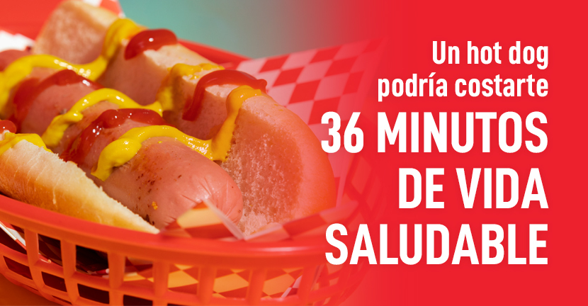 Un hot dog podría costarte 36 minutos de vida saludable