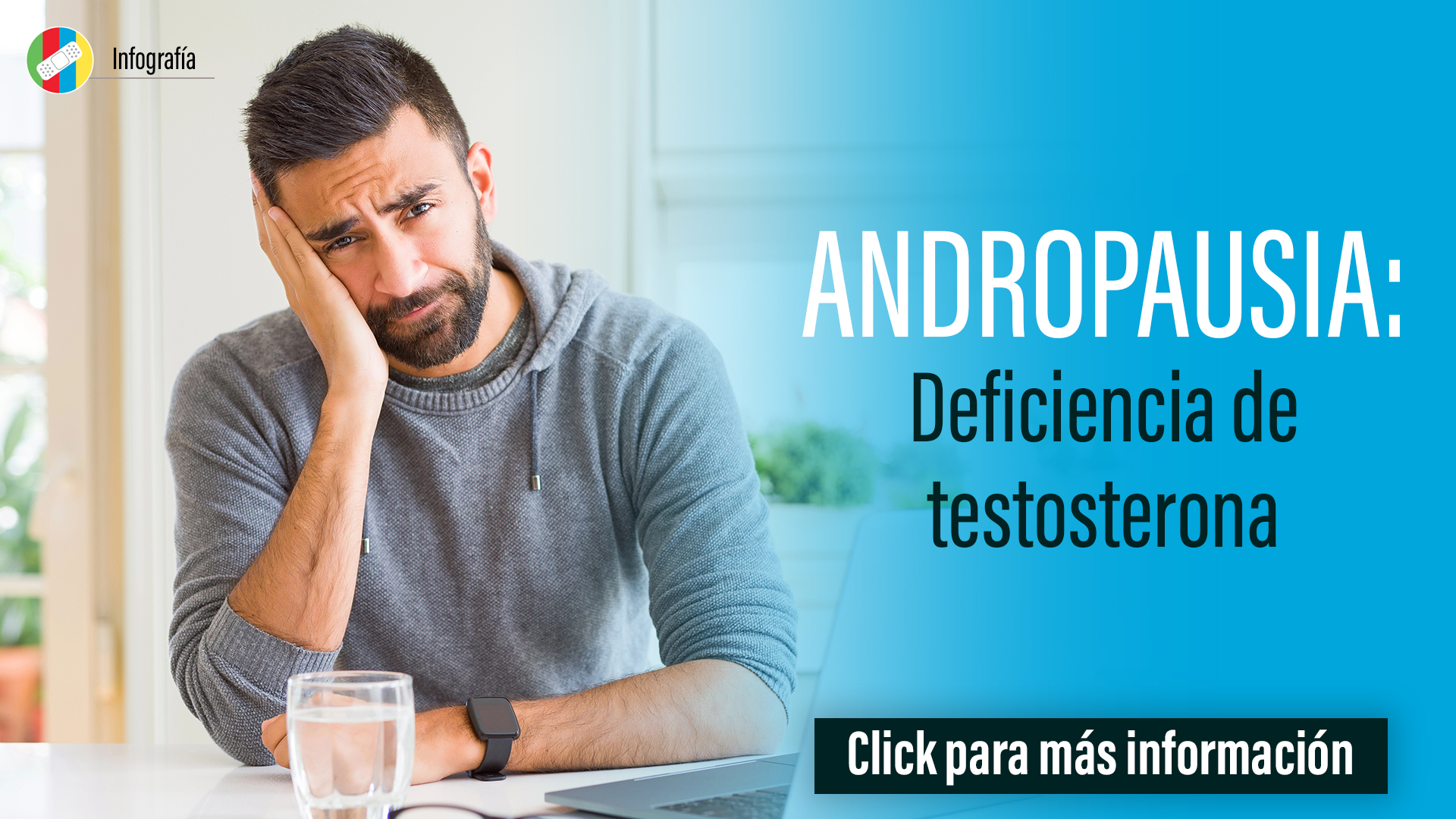 Andropausia, deficiencia de testosterona.