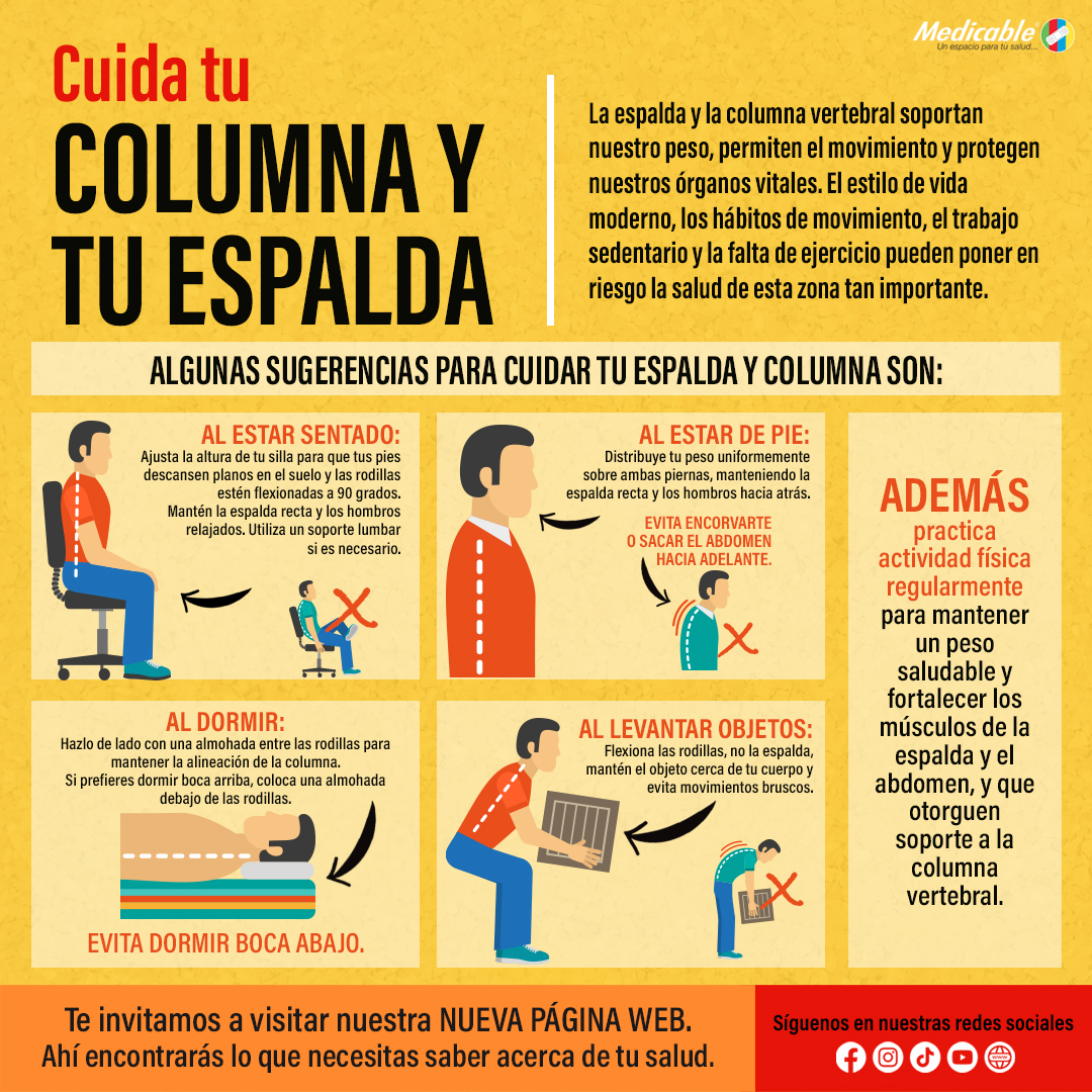 Cuida tu columna y tu espalda.