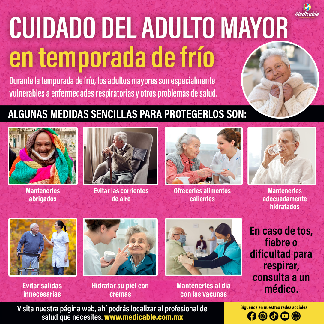Cuidado del adulto mayor en temporada de frío.