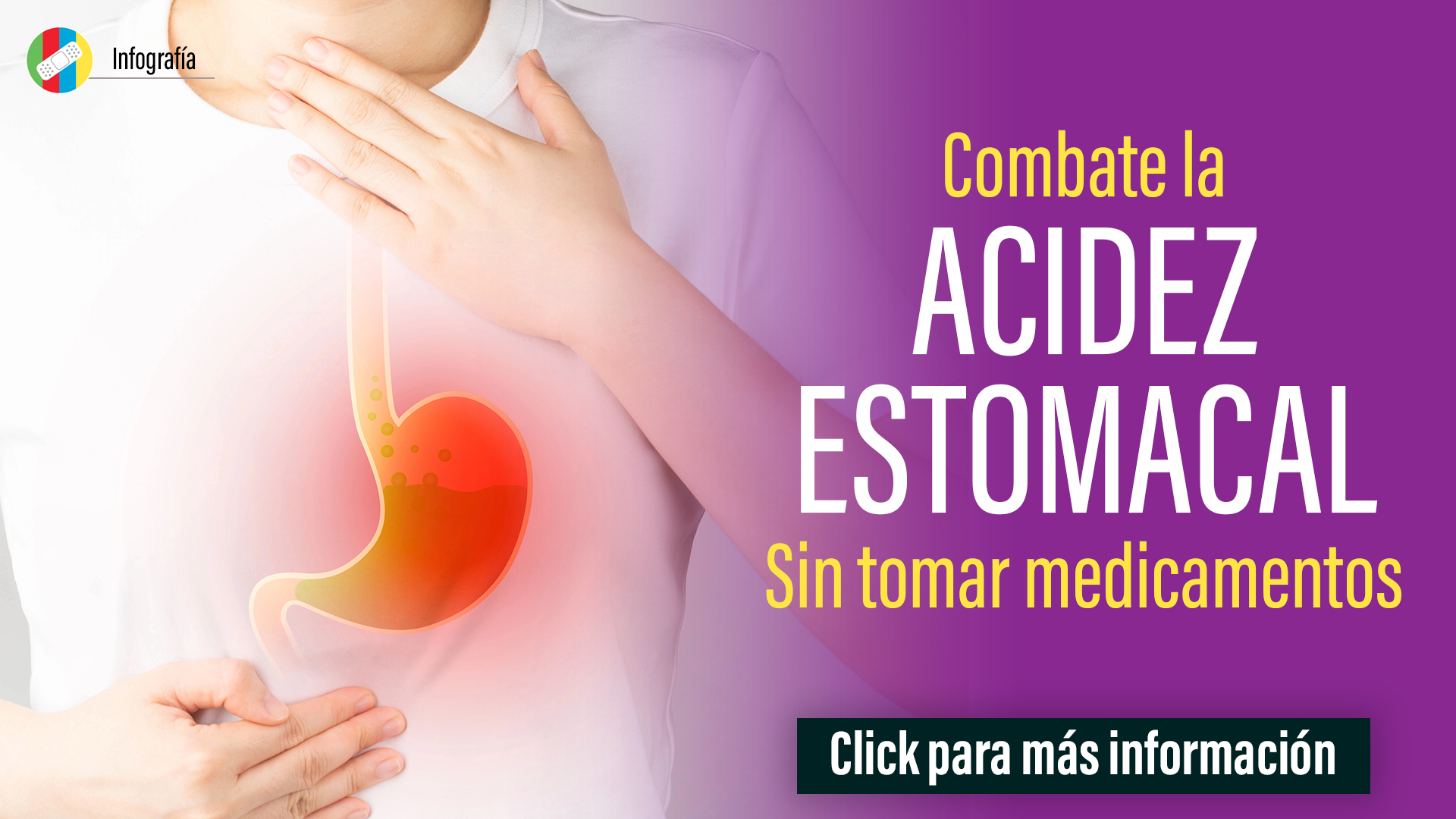 Combate la acidez estomacal sin tomar medicamentos.