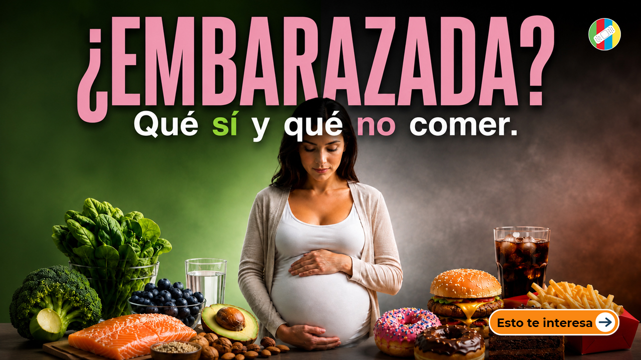 Guía rápida de alimentos que SÍ y NO se recomiendan durante el embarazo.